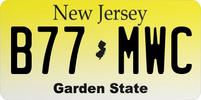 NJ license plate B77MWC