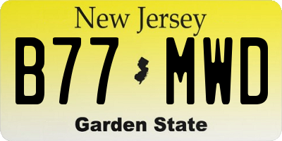 NJ license plate B77MWD