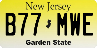 NJ license plate B77MWE