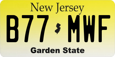 NJ license plate B77MWF