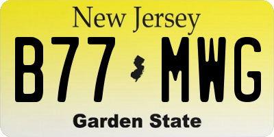 NJ license plate B77MWG