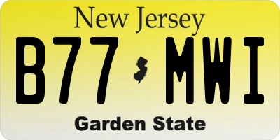 NJ license plate B77MWI