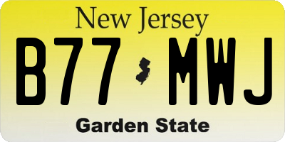 NJ license plate B77MWJ