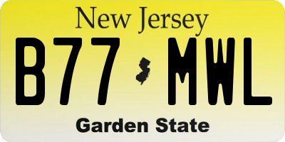 NJ license plate B77MWL