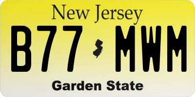 NJ license plate B77MWM