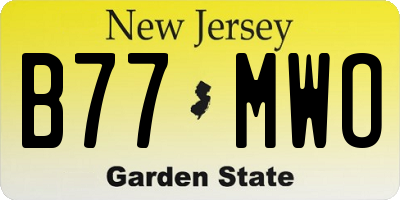 NJ license plate B77MWO