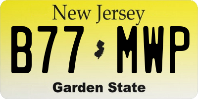 NJ license plate B77MWP