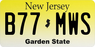 NJ license plate B77MWS
