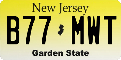 NJ license plate B77MWT