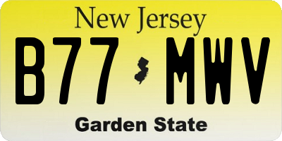 NJ license plate B77MWV