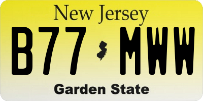 NJ license plate B77MWW