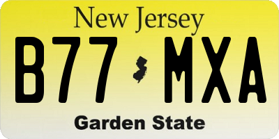 NJ license plate B77MXA