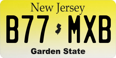 NJ license plate B77MXB