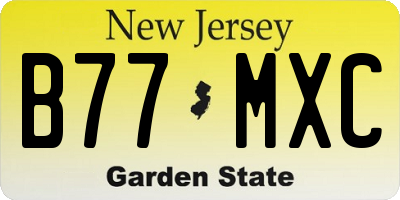 NJ license plate B77MXC
