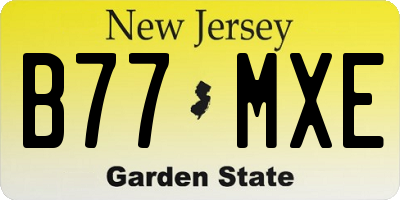 NJ license plate B77MXE