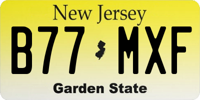 NJ license plate B77MXF