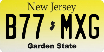 NJ license plate B77MXG