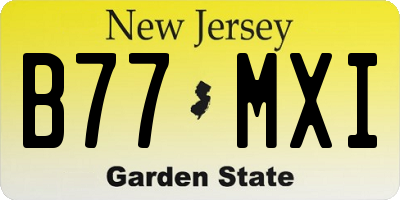 NJ license plate B77MXI