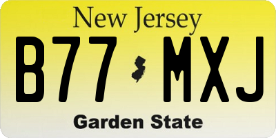 NJ license plate B77MXJ