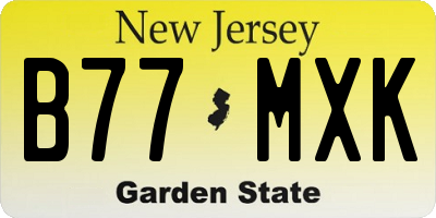 NJ license plate B77MXK