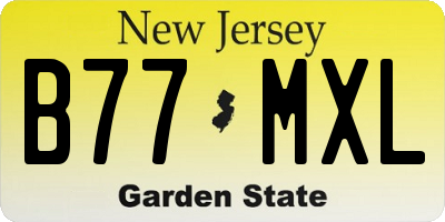 NJ license plate B77MXL