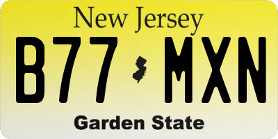 NJ license plate B77MXN