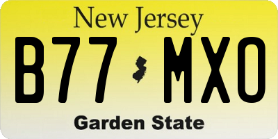 NJ license plate B77MXO