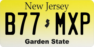 NJ license plate B77MXP