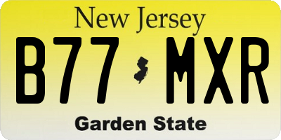 NJ license plate B77MXR