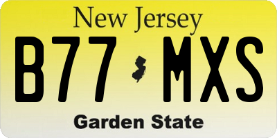 NJ license plate B77MXS