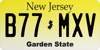 NJ license plate B77MXV