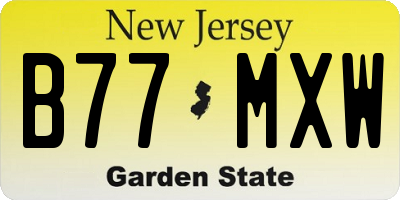 NJ license plate B77MXW