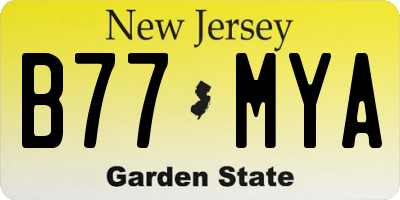 NJ license plate B77MYA