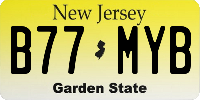 NJ license plate B77MYB