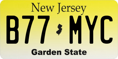 NJ license plate B77MYC
