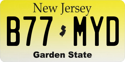 NJ license plate B77MYD