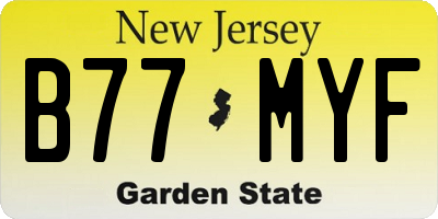 NJ license plate B77MYF