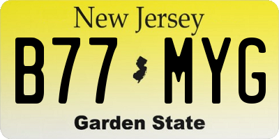 NJ license plate B77MYG
