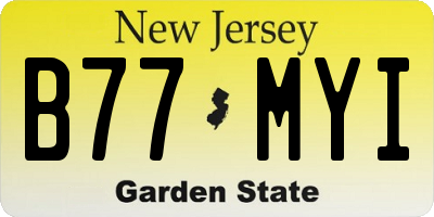 NJ license plate B77MYI