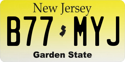 NJ license plate B77MYJ