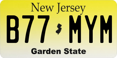 NJ license plate B77MYM