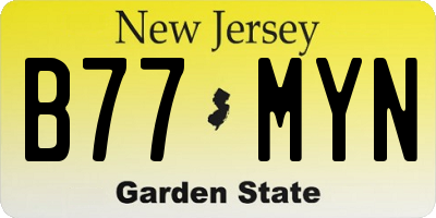 NJ license plate B77MYN