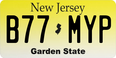 NJ license plate B77MYP
