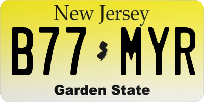 NJ license plate B77MYR