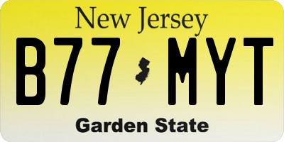 NJ license plate B77MYT