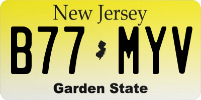 NJ license plate B77MYV