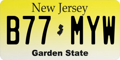 NJ license plate B77MYW