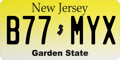 NJ license plate B77MYX