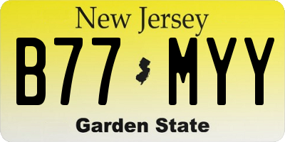 NJ license plate B77MYY