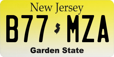NJ license plate B77MZA